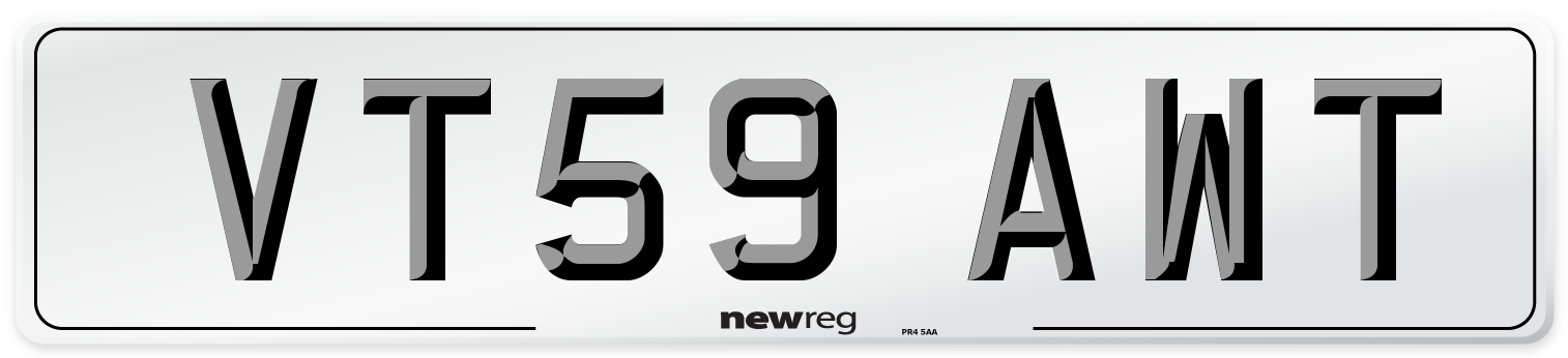 VT59 AWT Number Plate from New Reg